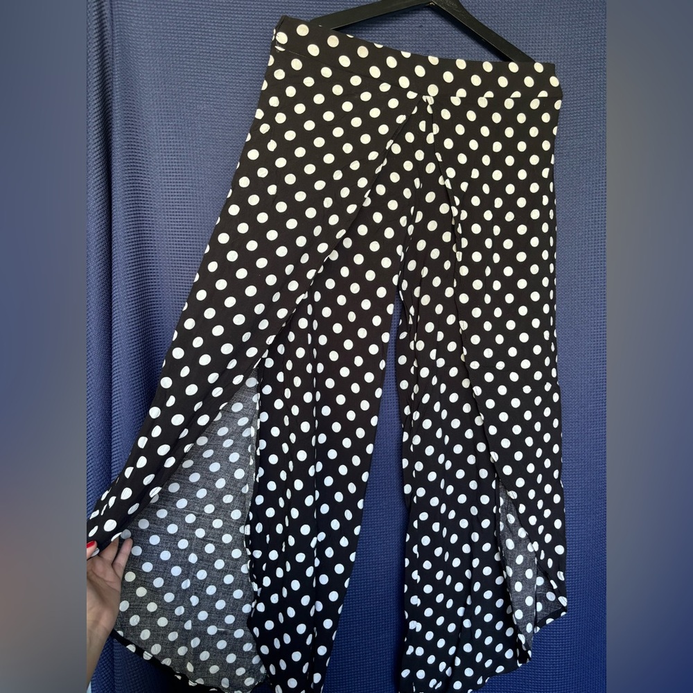 See You Monday Wide Leg Black and White Polka Dot Pants